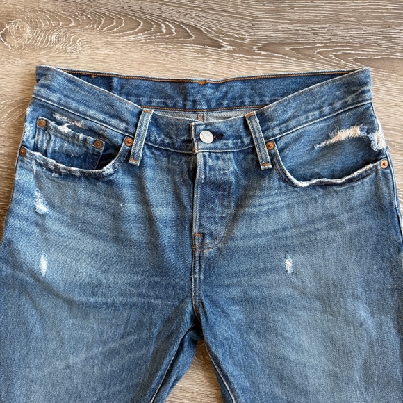 Essential Levi's 501 Straight Leg Blue Denim Jeans - Picture 4 of 13